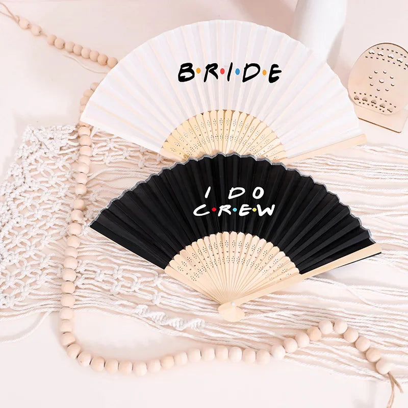 Bride & I Do Crew Bamboo Hand Fans | Bachelorette Party Gift Bachelorette Party Fan Peaceful Pleasures Health and Wellness