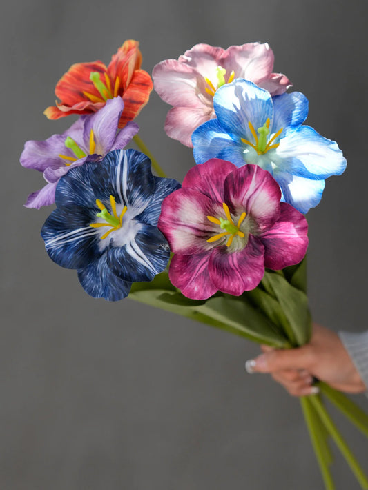 Silk Tulip Long Branch Artificial Flower | Home Decor Artificial Silk Flowers Peaceful Pleasures Health and Wellness