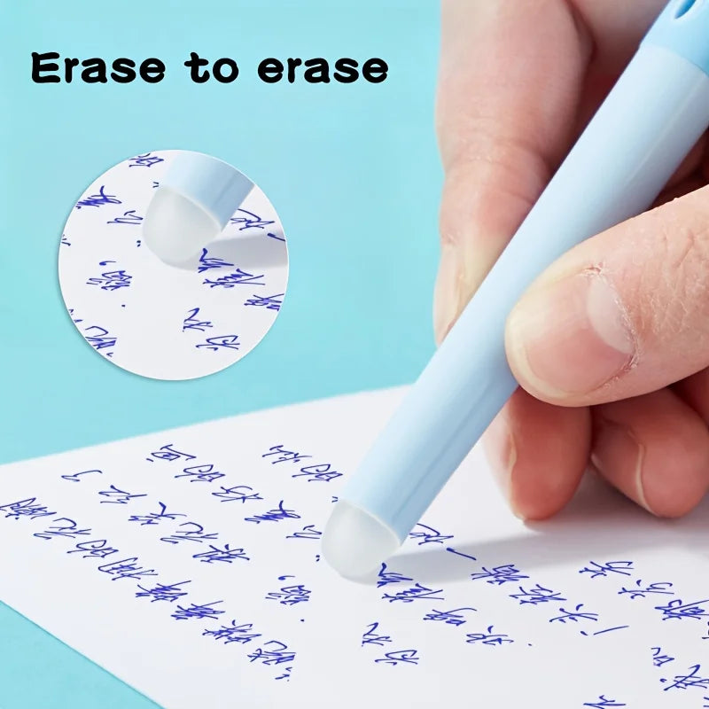 1 Set of Blue Fountain Pens, Heat-Sensitive Erasable Pens for Elementary School Students, Gift Box, Gift, Prize, Reward, Ideal Gift for Practicing Calligraphy and Writing, Smooth Writing, Comfortable Grip Peaceful Pleasures Health and Wellness