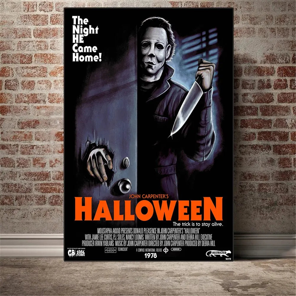 Michael Myers Canvas Wall Art | Halloween Horror Poster Print Canvas Wall Art Peaceful Pleasures Health and Wellness