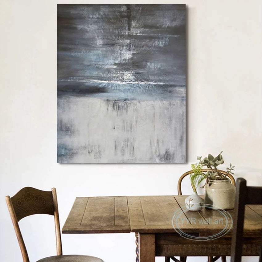 Nordic Pop Abstract Wall Art Canvas Large Poster Handmade Oil Painting Living Room Bedroom Porch Office Acrylic Decorative Mural Peaceful Pleasures Health and Wellness