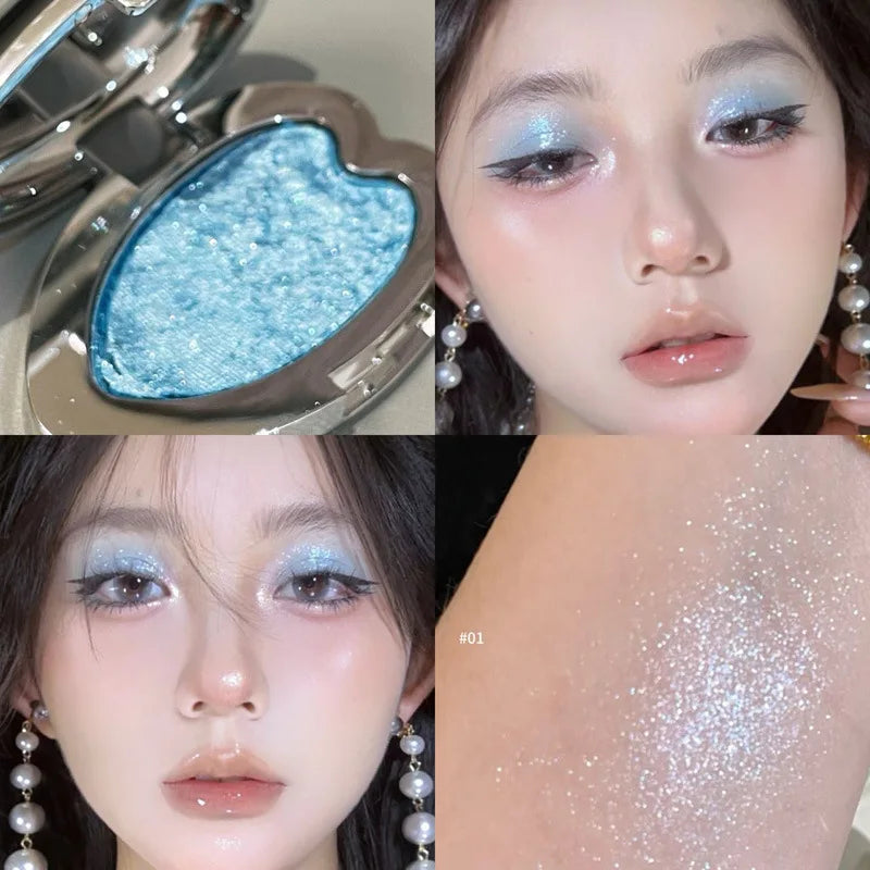 Pearlescent Metallic Glitter Eyeshadow | Shimmer Single Pan