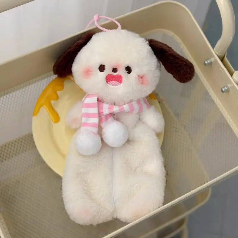Kawaii Plush Westie Dog Pencil Case – Large Capacity Bag