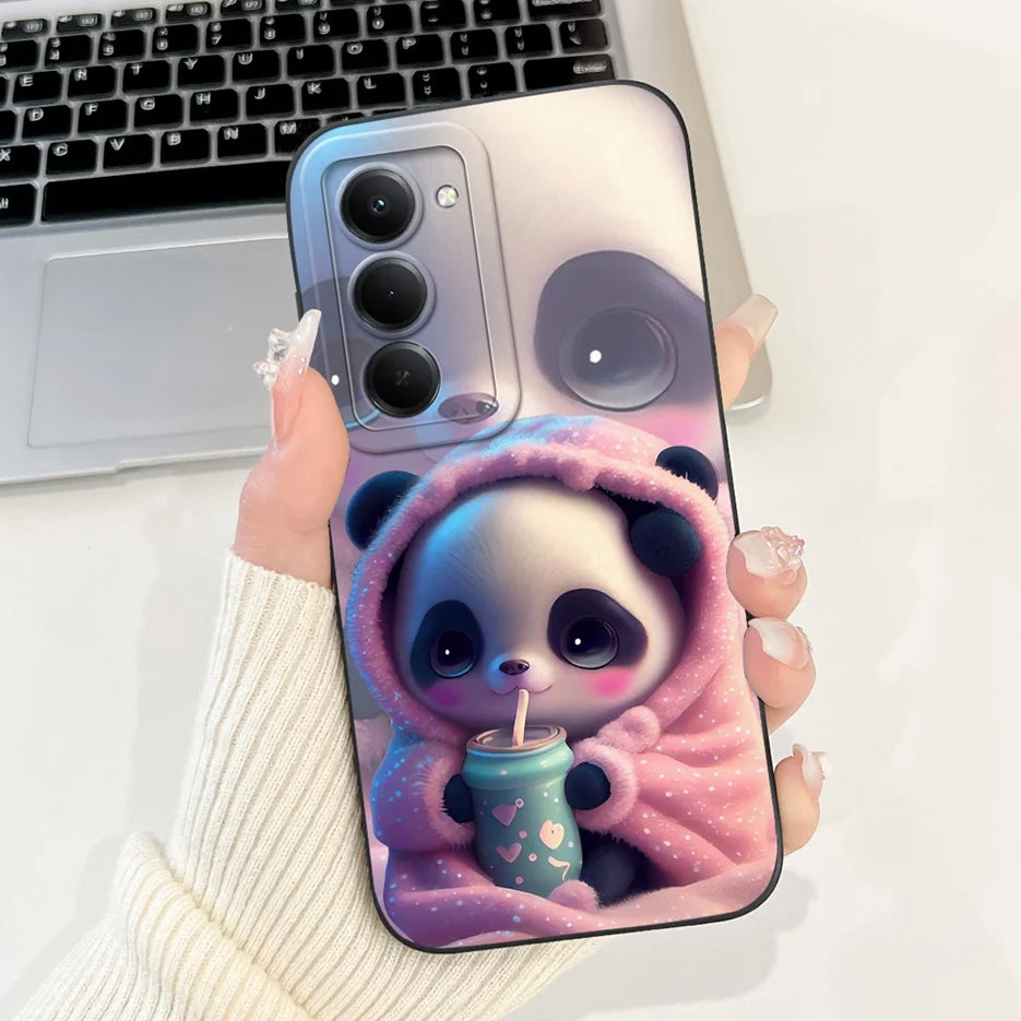 For Xiaomi Redmi 15 4G 5G Case Cute Panda Rabbit Cartoon Cover Shockproof Phone Case For Xiaomi Redmi 15 5G Redmi15 4G Soft Bags Peaceful Pleasures Health and Wellness