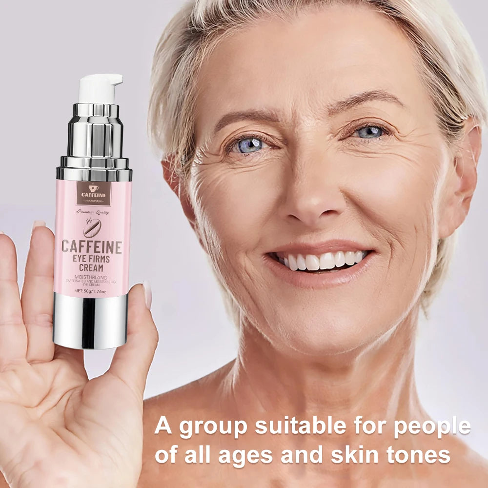 HISENRAIN Under Eye Cream with Caffeine, Vacuum Pump Anti-Aging Firm & Lift Dark Circles Puffiness, Professional Eye Treatment. Peaceful Pleasures Health and Wellness