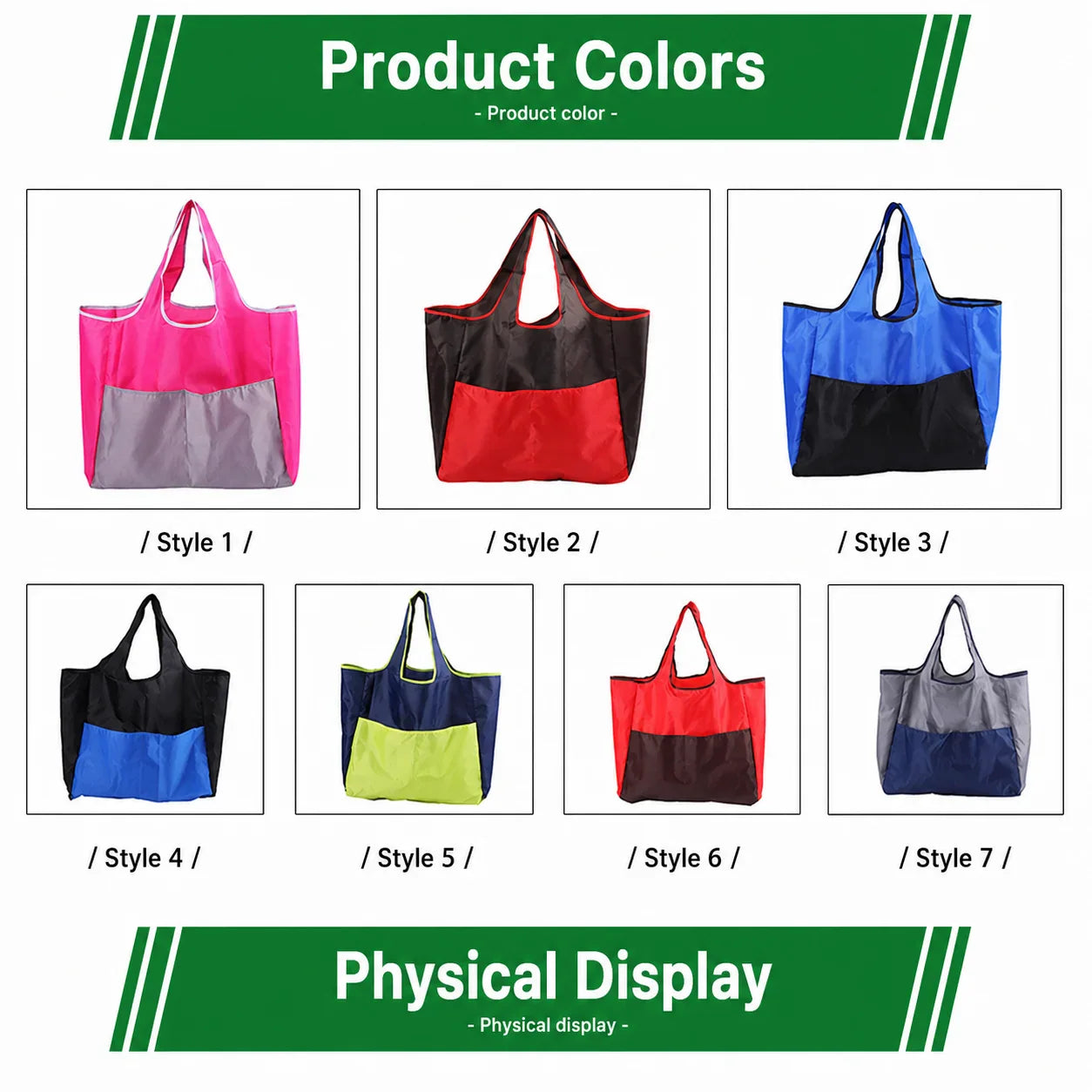 Foldable Reusable Shopping Bag | Water-Resistant Oxford Tote