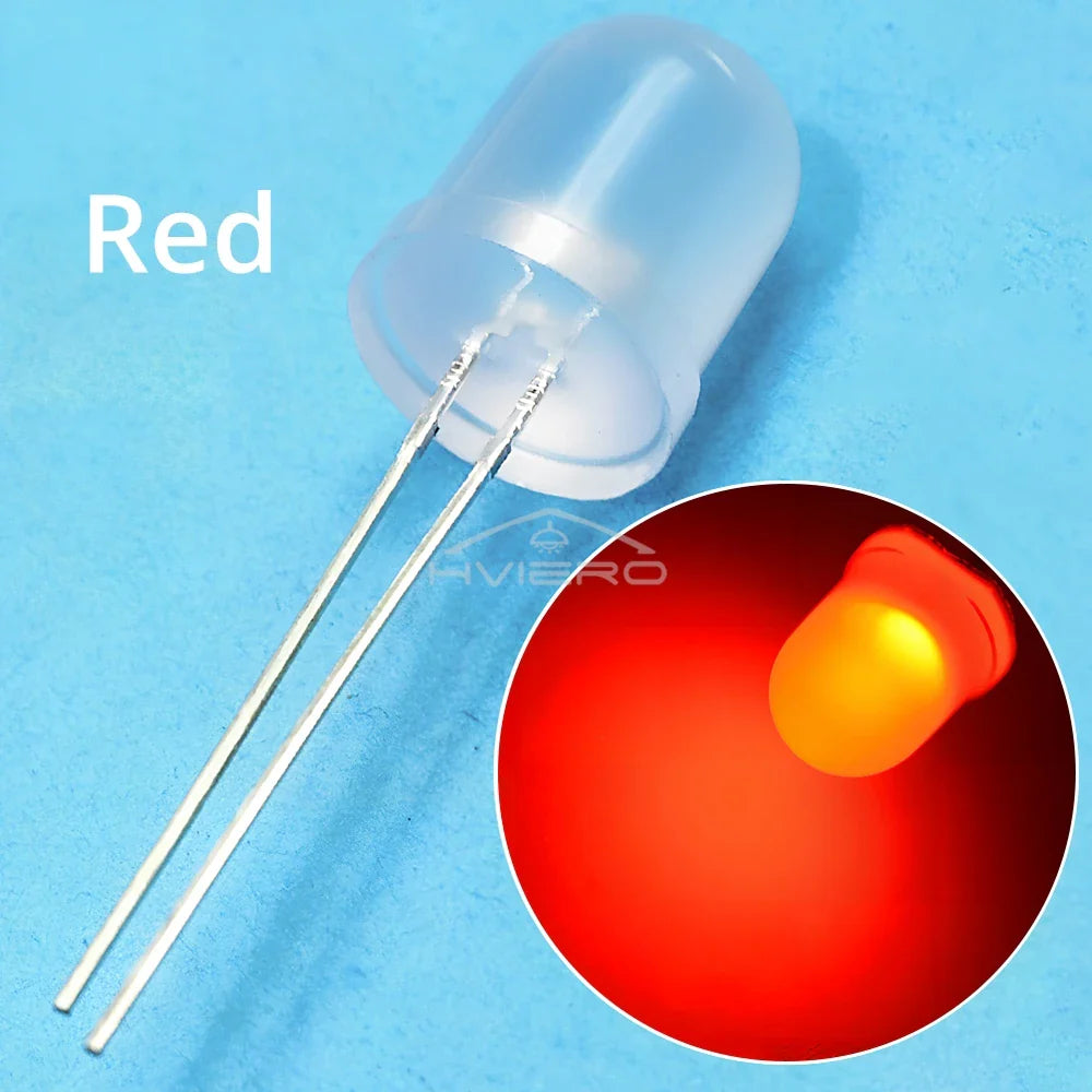250/500PCS 10mm Diffused LED Beads – Ultra Bright Bulbs