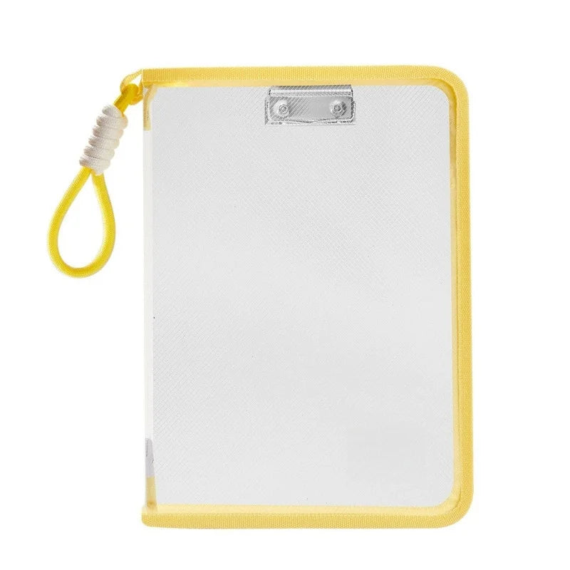 A4 Transparent Zippered Document Bag with Clip & Mesh Pouch