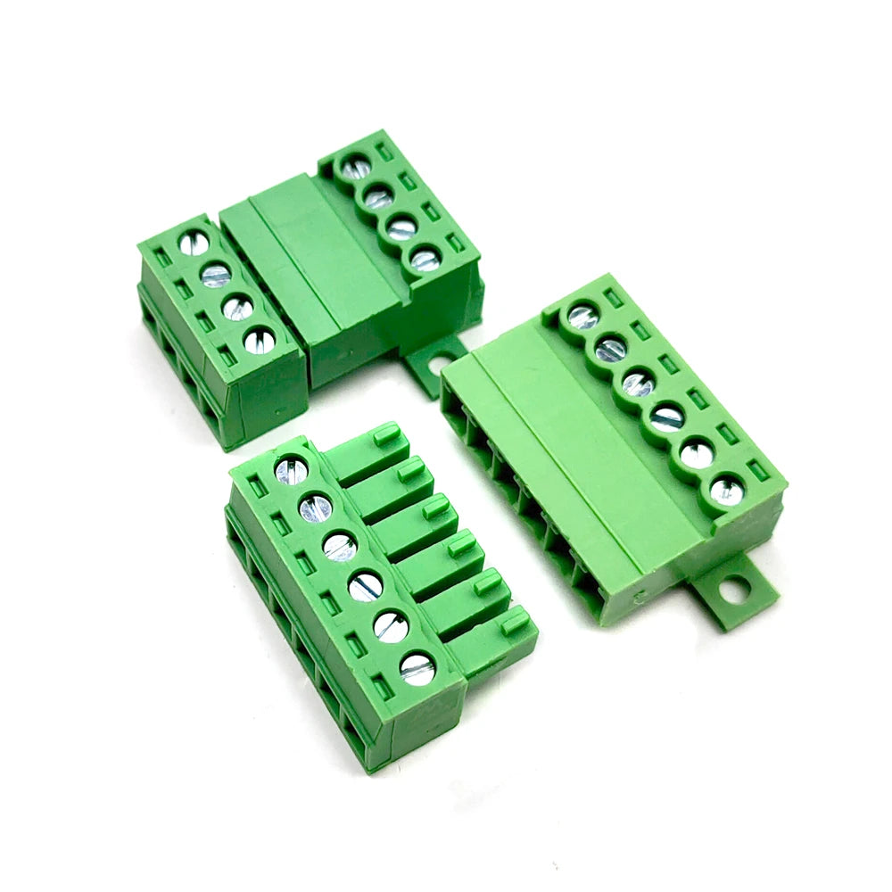 10PCS Pitch 3.81mm Aerial Butt Type Screw Terminal Block Connector With Installation Fixing Holes 2P-12P for 28-16AWG Peaceful Pleasures Health and Wellness 5 Female 5 Male 12P