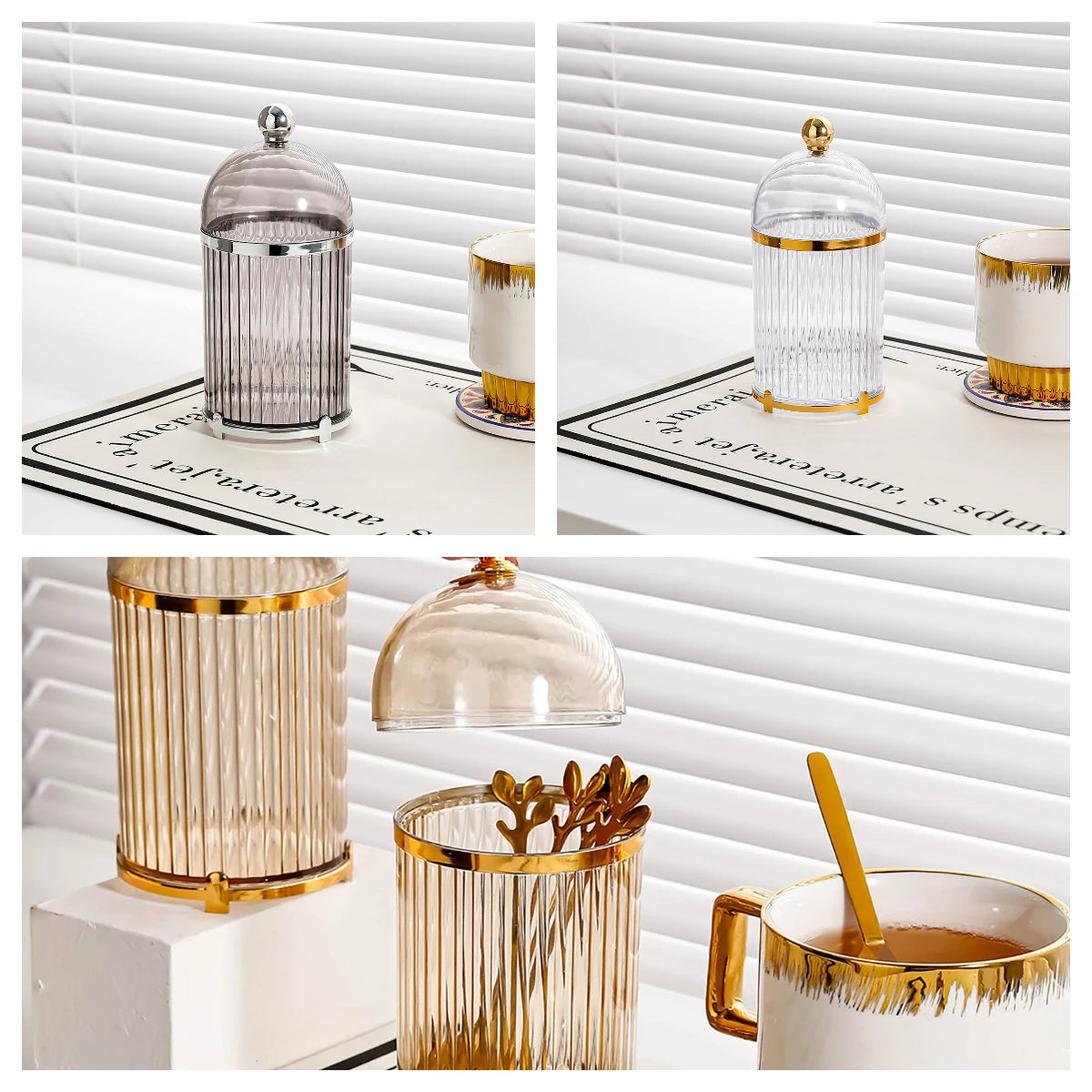 Modern Coffee Spoon Holder Cup Tableware Holder Utensil Holder Food Storage Canister for Centerpiece Peaceful Pleasures Health and Wellness