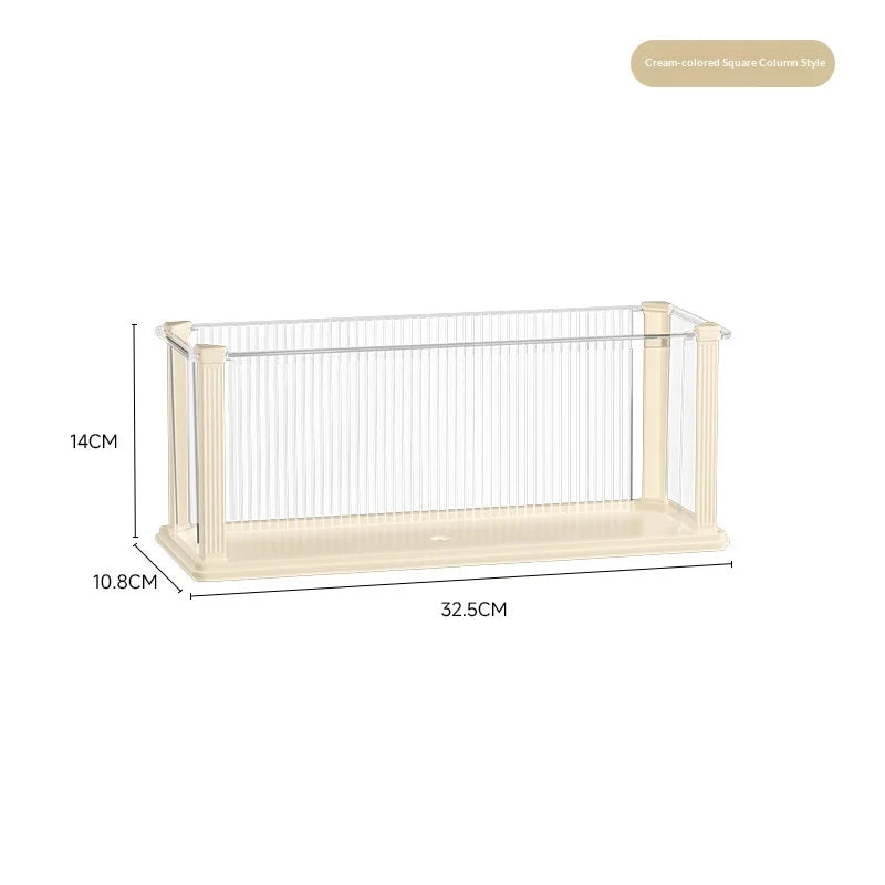 Large Sturdy Clear Dustproof Acrylic Display Case for Star Figures Multi Layer Shelf Organizer for Home Desktop Blind Box Peaceful Pleasures Health and Wellness Square Creamy