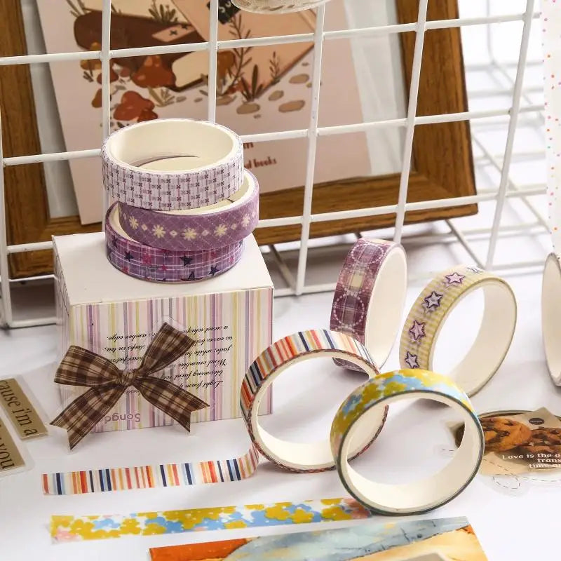 5-Pack Cherry Star Cartoon Washi Tape for Journals & Planners