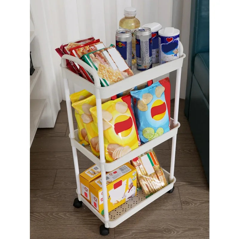 3/4-Tier Rolling Storage Cart with Lockable Wheels | Multi-Room