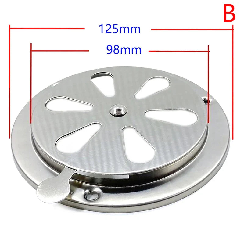 Adjustable Round Air Vent Grille 95/125mm – Stainless Steel