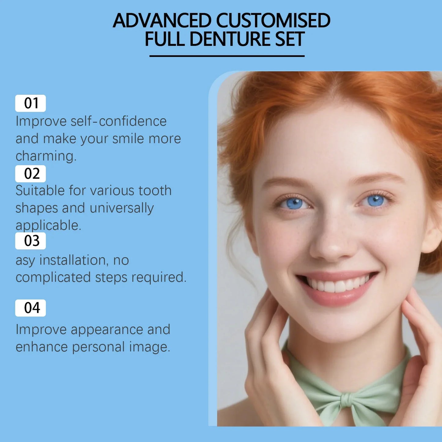 Moldable Silicone Denture Set – Upper & Lower Teeth Veneers