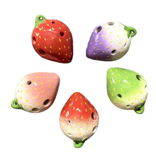 Strawberry Fruits Ocarina 6 Holes Creative Gradient Students Ceramics Peaceful Pleasures Health and Wellness
