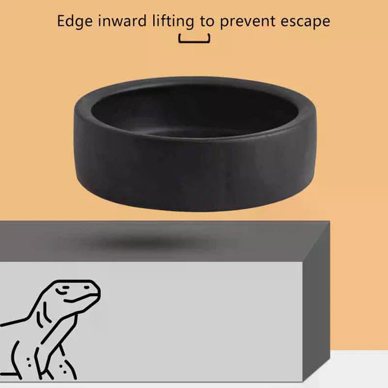 Ceramic Reptile Feeder Bowl – Anti-Escape Dish for Geckos & More