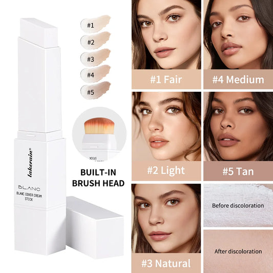 Foundation Stick Color Changing Foundation with Detachable Brush Blanc Cover Cream Stick Changing Hight Coverage Base Makeup Peaceful Pleasures Health and Wellness