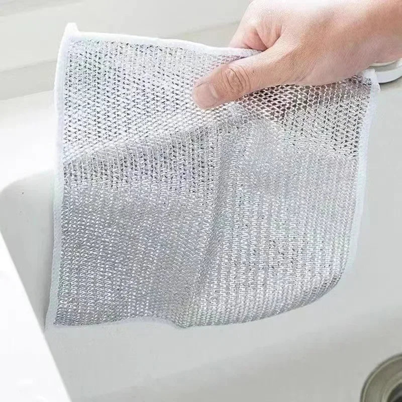 Microfiber Steel Wire Scouring Pads – Kitchen Scrubbers 3–10 pcs