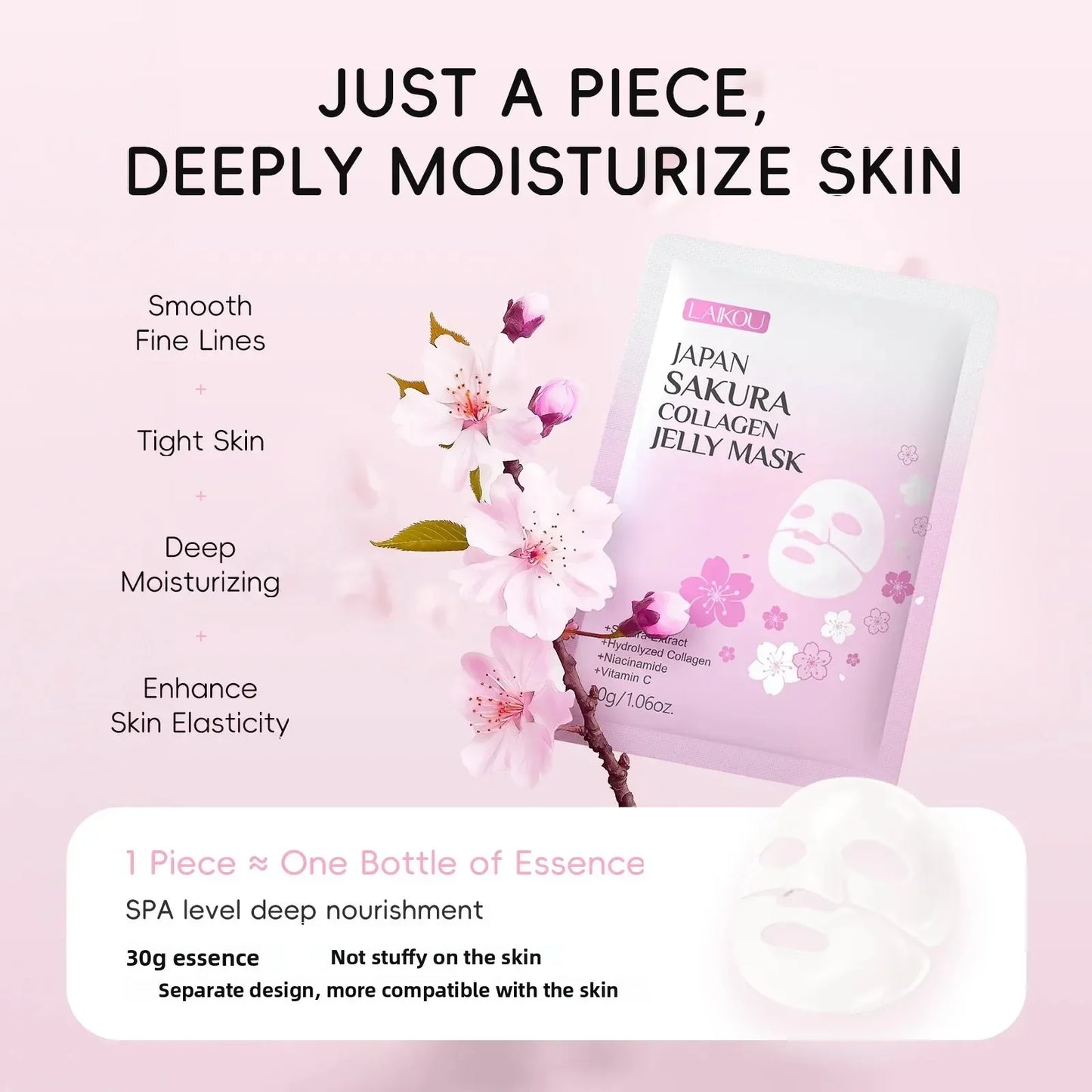 LAIKOU Sakura Collagen Jelly Facial Mask 30g – Hydrating Gel