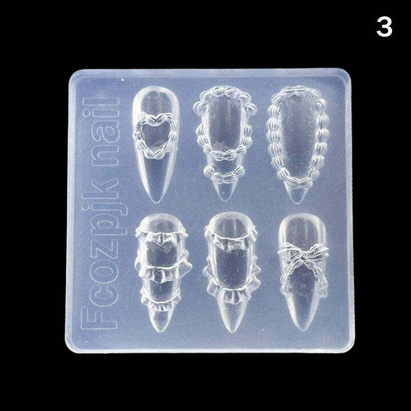 1pcs Sea Shell Starfish Goldfish Koi Fish 3D Acrylic Nail Mold Summer Sea Jellyfish DIY Lace Bow Silicone Mold Nail Art Mold Peaceful Pleasures Health and Wellness 3