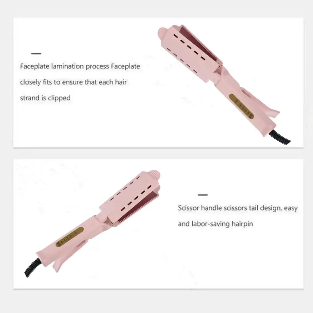 Pink Hair Straightener Four-gear Temperature Adjustment Ceramic Tourmaline Ionic Flat Iron Hair Straightener Women Widen Panel Peaceful Pleasures Health and Wellness