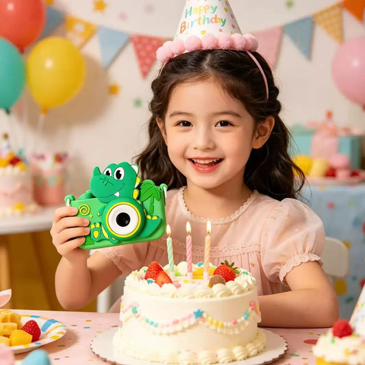 Mini Kids Cartoon Digital Camera Support 128G Memory Photo Video Recording Portable Educational Toy Birthday Festival Gift For Peaceful Pleasures Health and Wellness