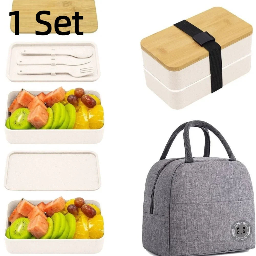 Stackable Bento Box with Utensils – 1200ml Meal Prep Lunch Box