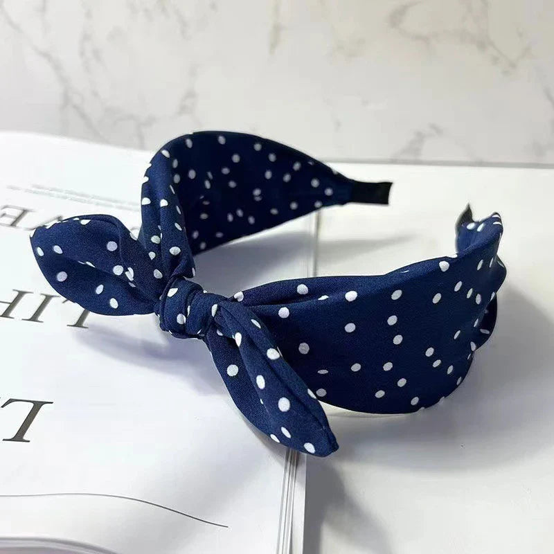 Polka Dot Bow Headband – Non-Slip Hair Hoop for Women & Girls