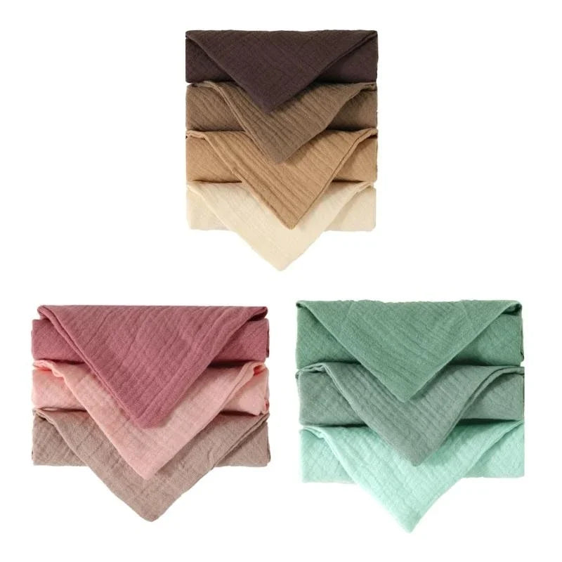 4-Pack Soft Cotton Baby Washcloths | Drool Bibs & Wipe Cloths Baby Washcloths Peaceful Pleasures Health and Wellness