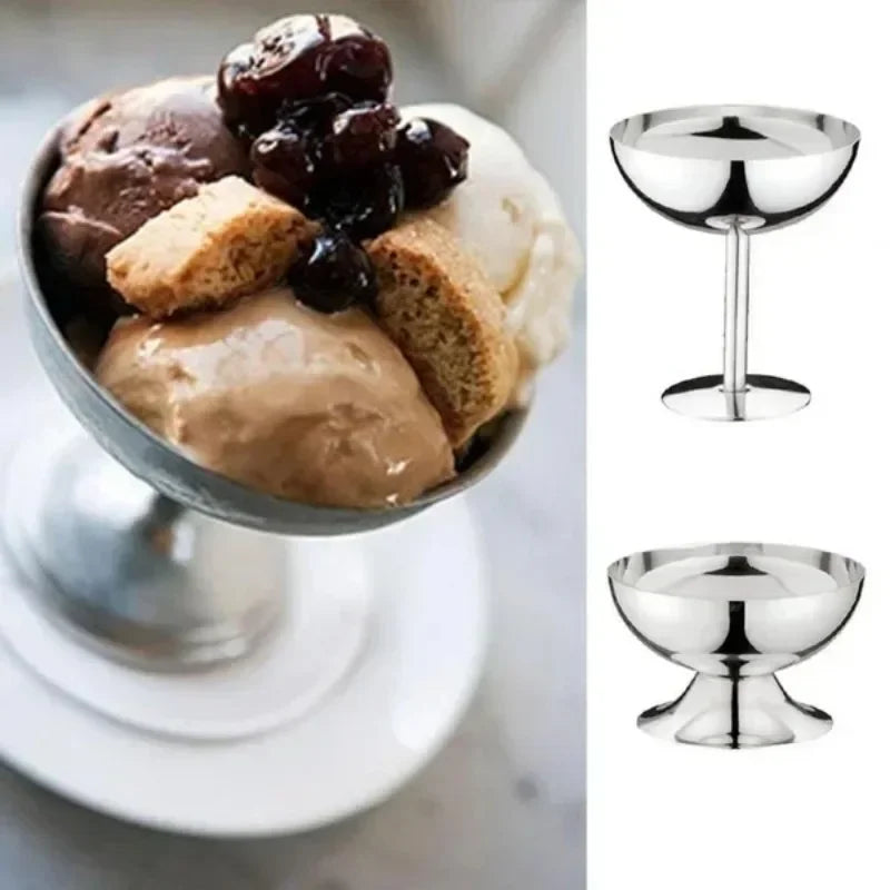 Stainless Steel Salad Cup Ice Cream Dessert Bowl Portable Kitchen