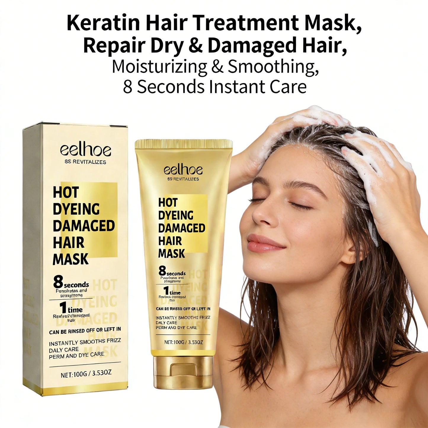 Eelhoe Keratin Hair Cream – Repair Frizz & Damaged Hair 100g Keratin Hair Mask Peaceful Pleasures Health and Wellness