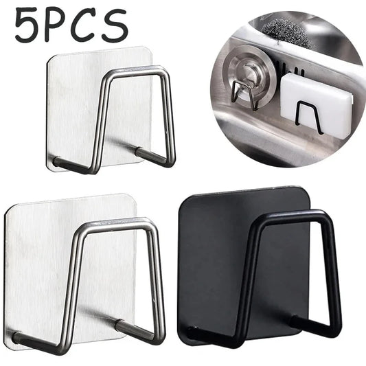 Stainless Steel Self-Adhesive Sponge Holder | Kitchen & Bathroom Sponge Holder Rack Peaceful Pleasures Health and Wellness