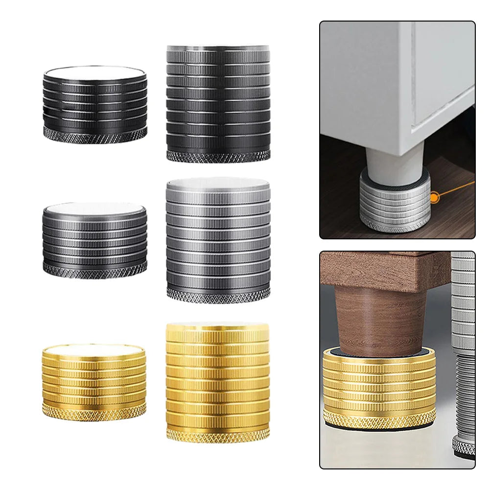 Adjustable Furniture Leg Risers | Aluminum Bed & Table Height Booster