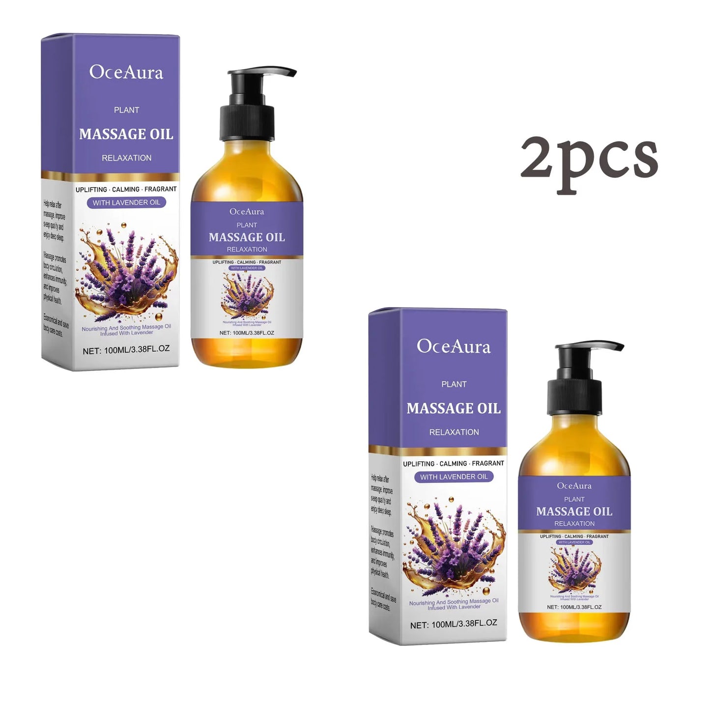OceAura Lavender Body Massage Oil – Calming & Moisturizing 100ml