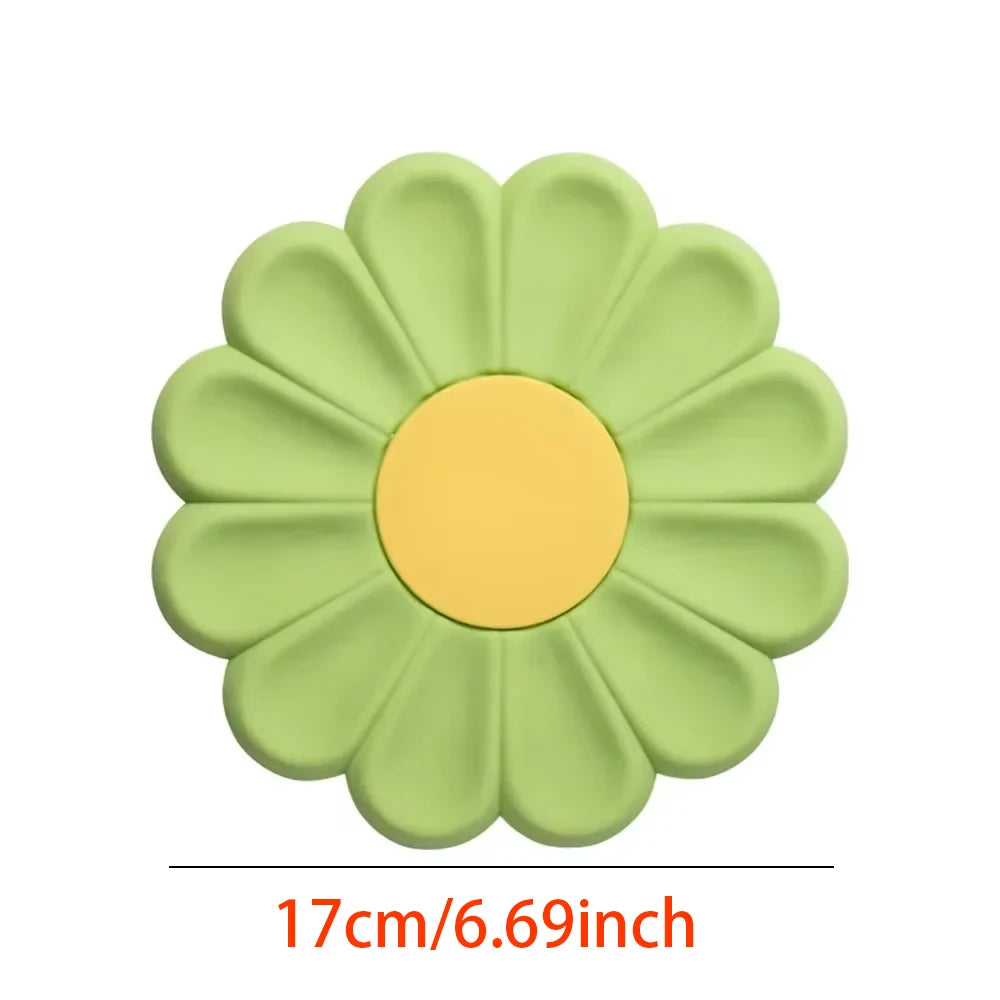 Flower Heat Resistant Silicone Mat Drink Cup Coasters Non-slip Pot