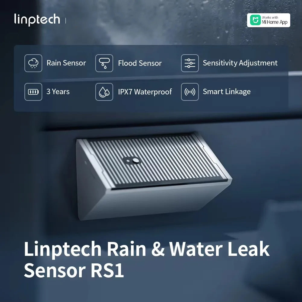Linptech Bluetooth Water Leak Sensor RS1 Flood & Rain Detector IPX7 Waterproof Smart Home Security Works with Xiaomi Mijia App Peaceful Pleasures Health and Wellness