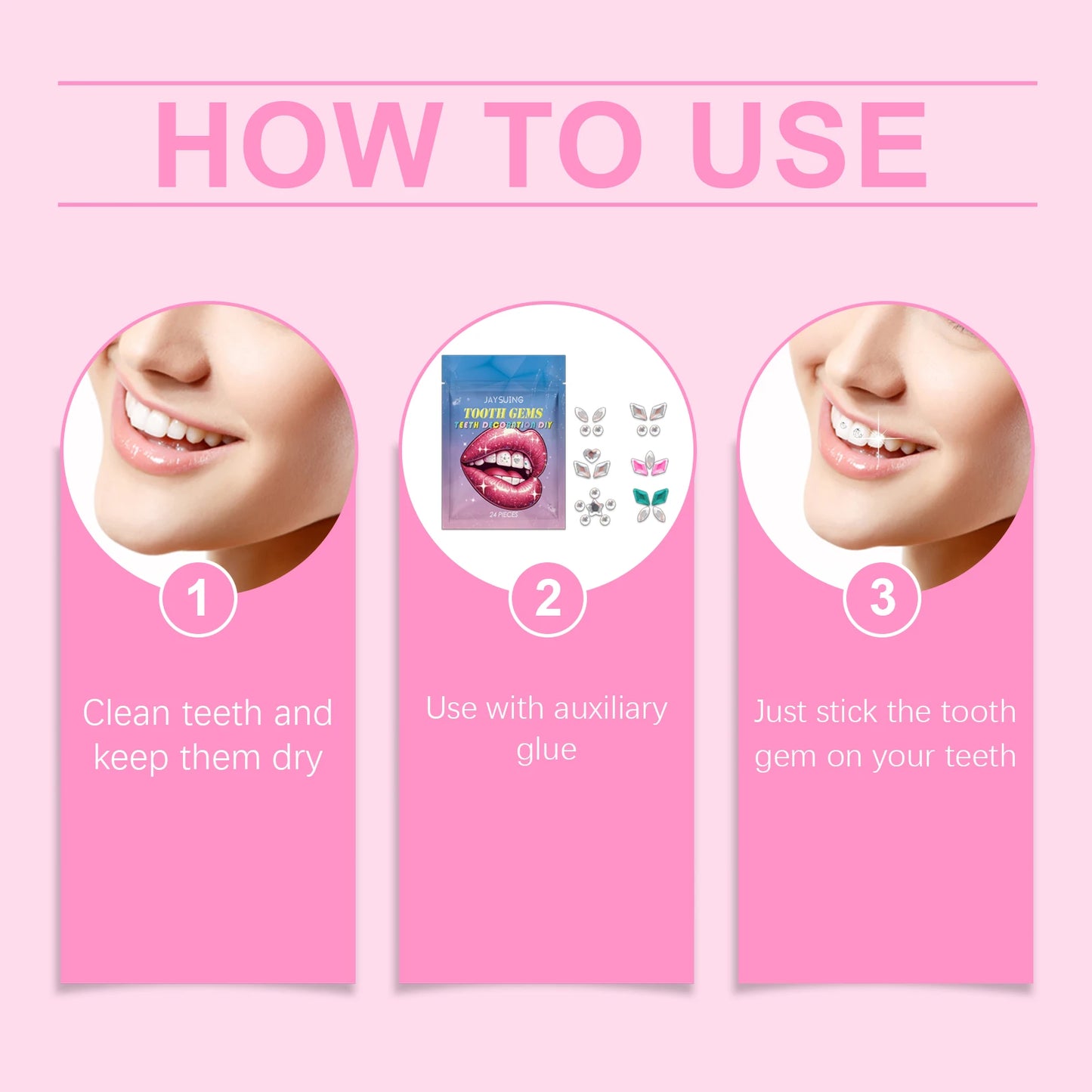 Crystal Tooth Gems – Sparkling Smile Jewelry Kit (24 Pcs)