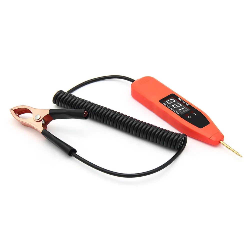 5-120V Digital Display Automotive Circuit Voltage Tester Pure Copper Probe Positive Negative Detection Auto Repair Tool Peaceful Pleasures Health and Wellness