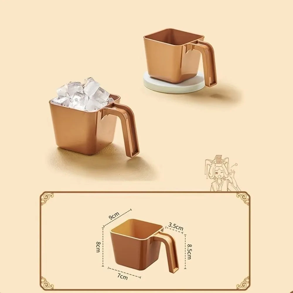 Portable 280/350/470/590ML Ice Scoop Square Coffee Shop Ice Shovel Plastic Measuring Cup Kitchen Utensil Peaceful Pleasures Health and Wellness Brown