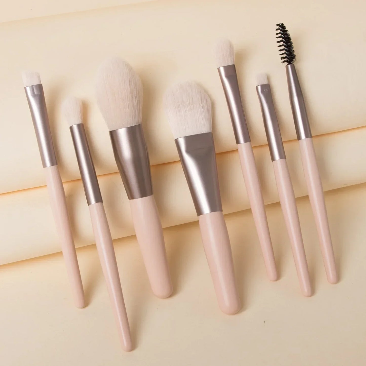 Mini Travel Makeup Brush Set 8 Pcs – Foundation, Eye & Blush