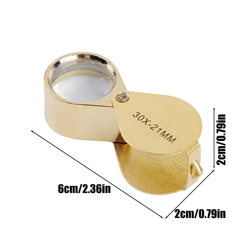 30X Pocket Loupe Magnifier – Foldable Jewelry & Reading Glass