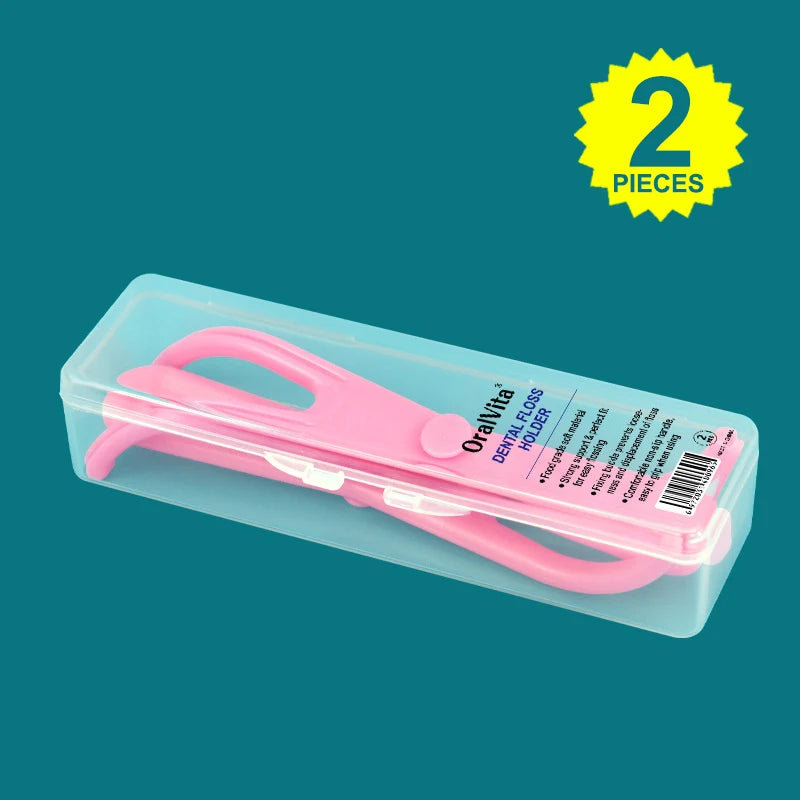 1/2Pcs Reusable Pick Holder Y Shape Plastic Dental Floss Rack Teeth Clean Care Tool Without Dental Floss Oral Hygiene Toothpick Peaceful Pleasures Health and Wellness 2pcs Pink