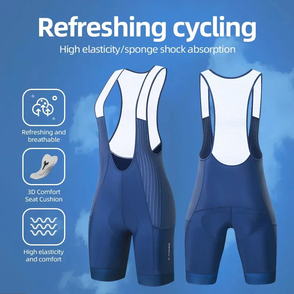 X-TIGER Women's Cycling Bib Shorts – Breathable, ST-MULTI Pad