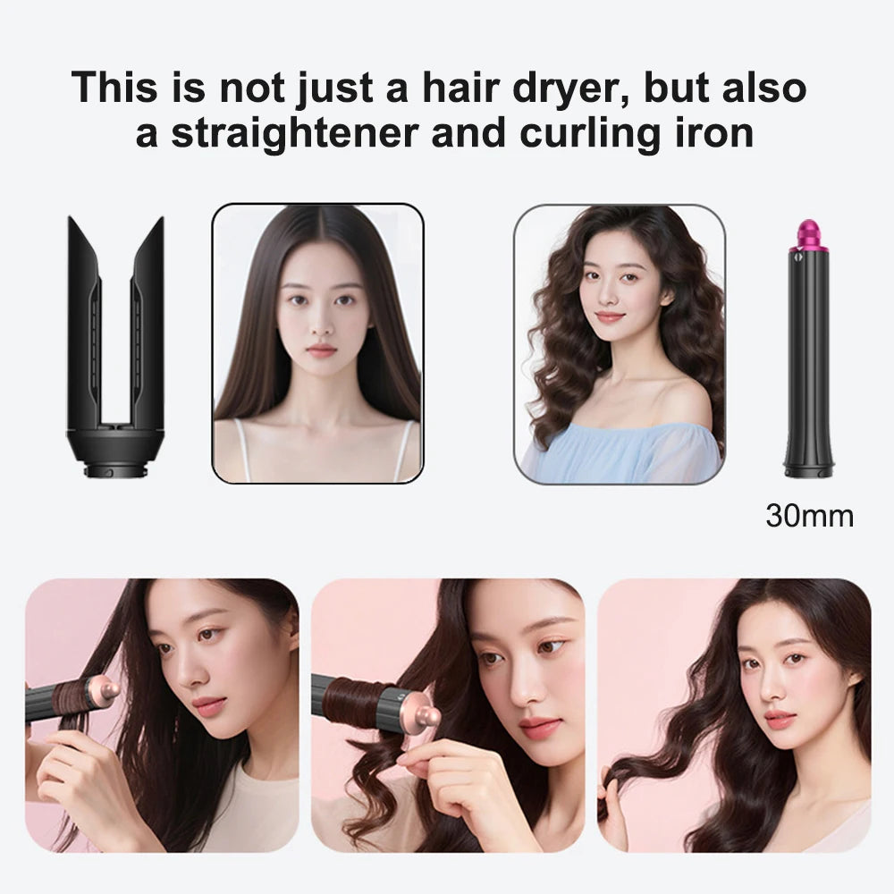 3 in 1 Airwrap Automatic Curling Iron Brushless Negative Ions Hair Dryer Wet & Dry Straightener Salon Long-Lasting Styling Tools Peaceful Pleasures Health and Wellness