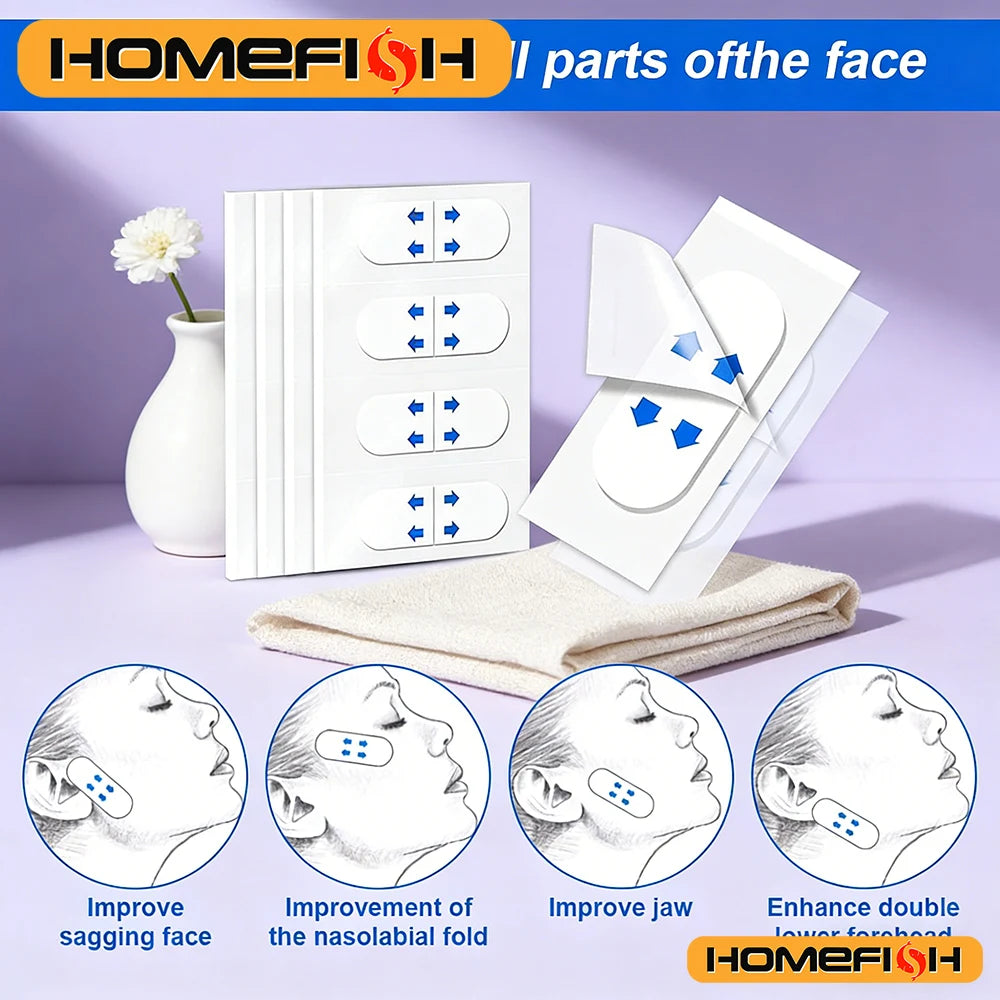 80pcs Invisible V Face Lifting Patches Facial Slimming Firming Stickers for Forehead, Neck & Chin Peaceful Pleasures Health and Wellness