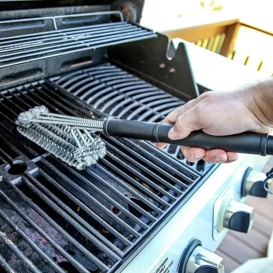 Grill Cleaning Brush BBQ Tool Grill Brush 3 Stainless Steel Brushes In 1 Cleanin Bbq Accessories Best Cleaner Barbecue bbq Peaceful Pleasures Health and Wellness