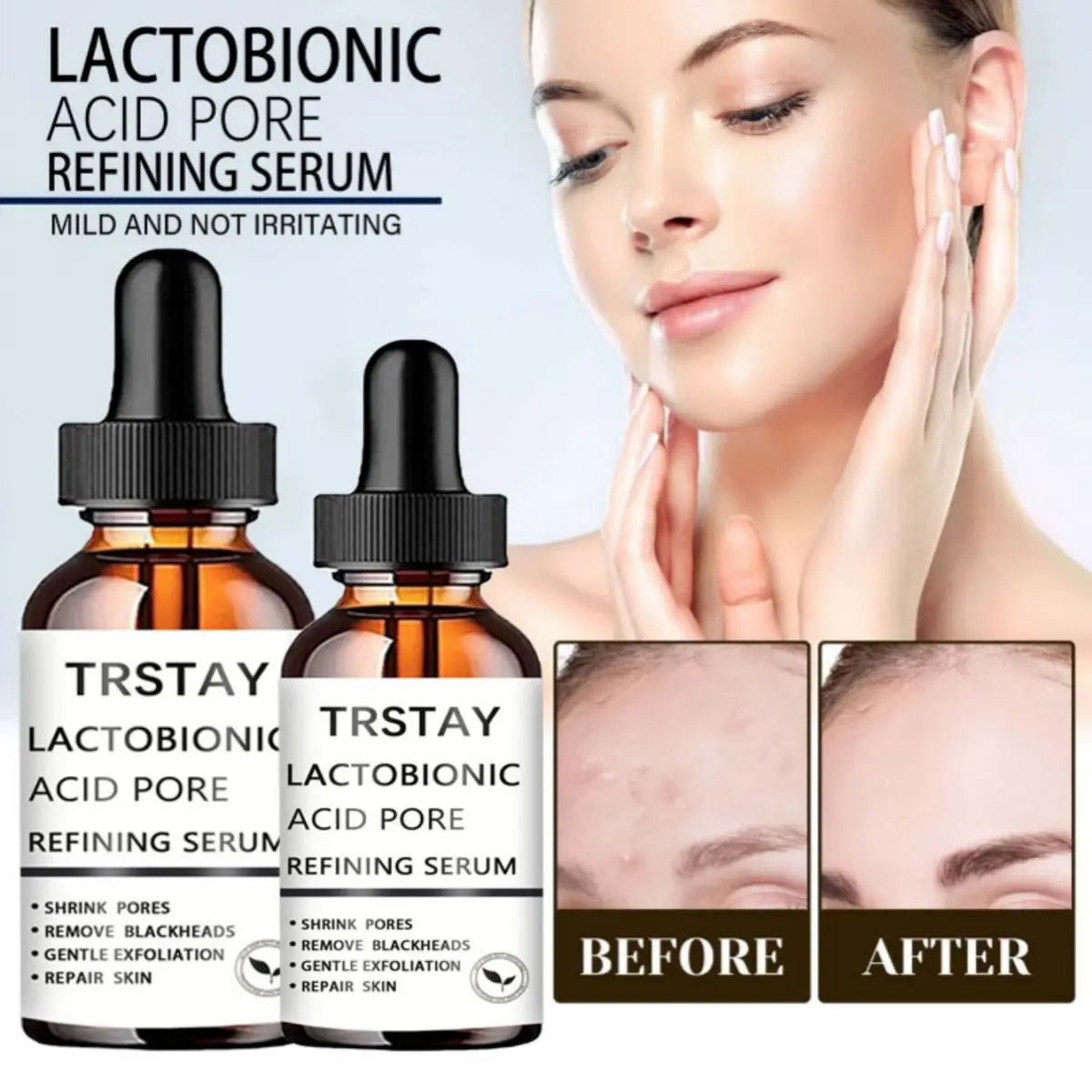 Pore Shrinking Serum Skin Elasticity Delicate Repair Essence Clean Blackheads Acne Moisturizing Smooth Pores Facial Serum Peaceful Pleasures Health and Wellness
