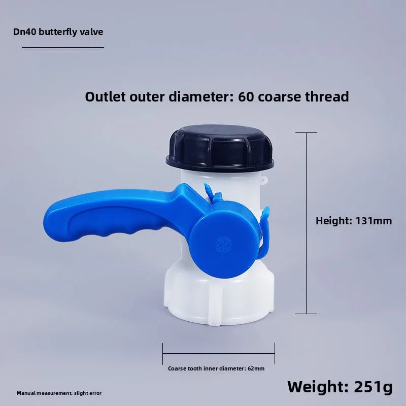 Plastic Butterfly Valve IBC Tote Tank Drain Adapter DN40–DN100