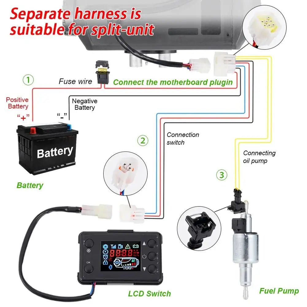Diesel Parking Heater Wiring Harness 12V 24V | Round & Triangle Heater Wiring Harness Peaceful Pleasures Health and Wellness